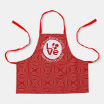 Denmark Flag Red LOVE Personalized Kid's  Apron