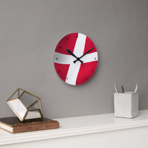 DENMARK FLAG ROUND CLOCK