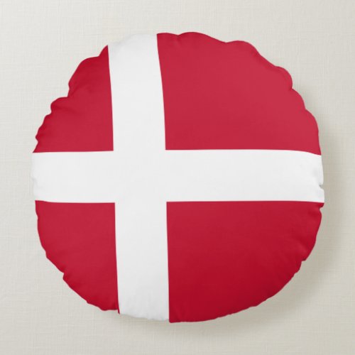 Denmark Flag Round Pillow