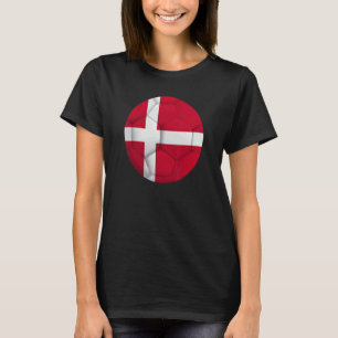 Denmark Flag Soccer Football Danish Football Fan T-Shirt