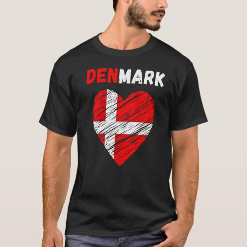 Denmark Flag Souvenir Hiking Holiday 2022 T-Shirt