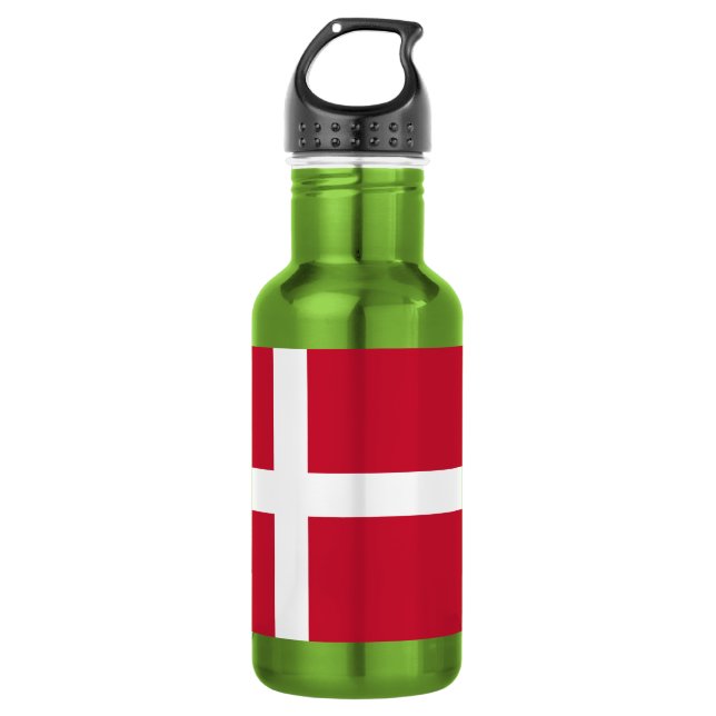 Denmark Flag Stainless Steel Water Bottle (Front)