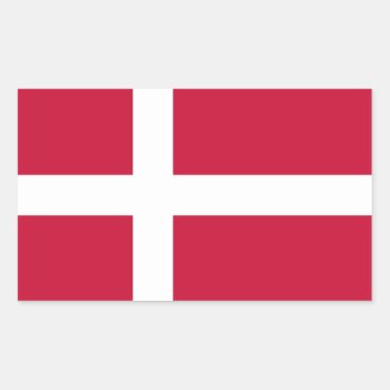 Denmark Flag Stickers* Rectangular Sticker by Azorean at Zazzle