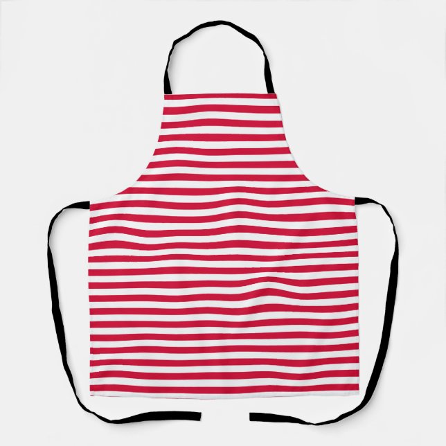 Denmark flag stripes country color pattern red whi apron (Front)