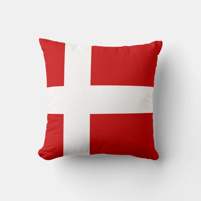 Denmark Flag Throw Pillow (Front)