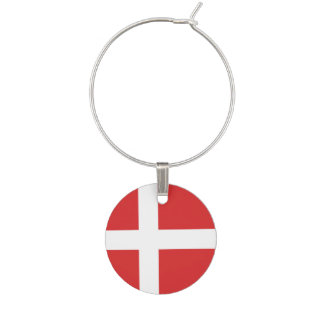 Denmark flag wine charm