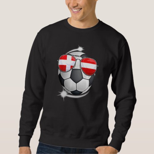 Denmark Football Fan Sunglass Soccer Dane Sweatshirt