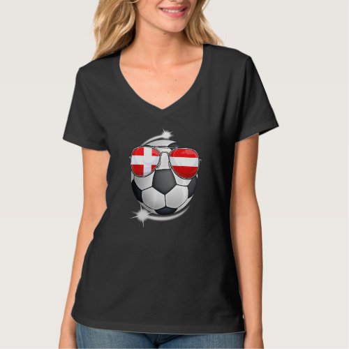 Denmark Football Fan Sunglass Soccer Dane T_Shirt