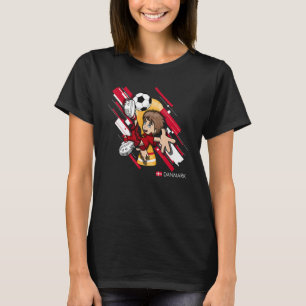 Denmark Football Soccer Kids Playing Soccer Goal D T-Shirt