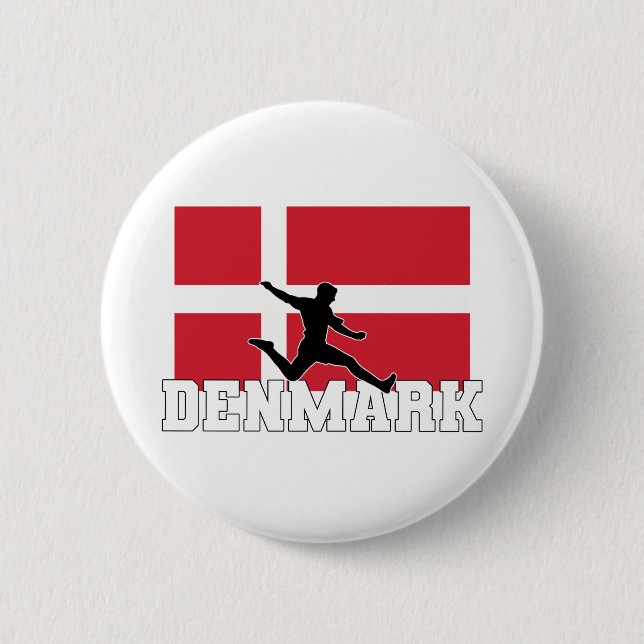 Denmark Football Soccer National Team  Button (Front)