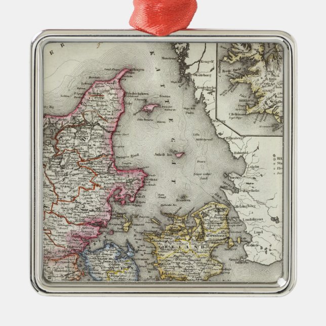 Denmark, Germany Metal Ornament (Front)