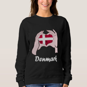 Denmark Hand Sign Love Heart Denmark Flag Danish R Sweatshirt