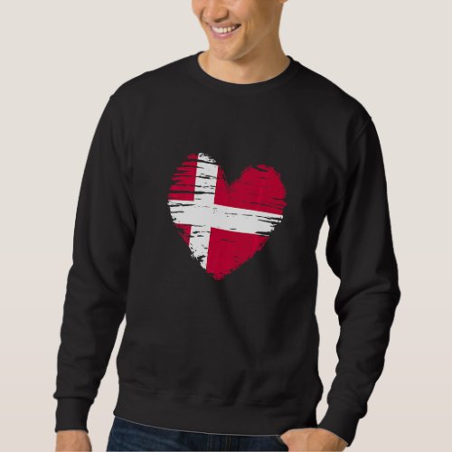 Denmark Heart Danish Flag Danish Pride Sweatshirt