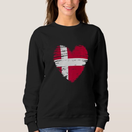 Denmark Heart Danish Flag Danish Pride Sweatshirt