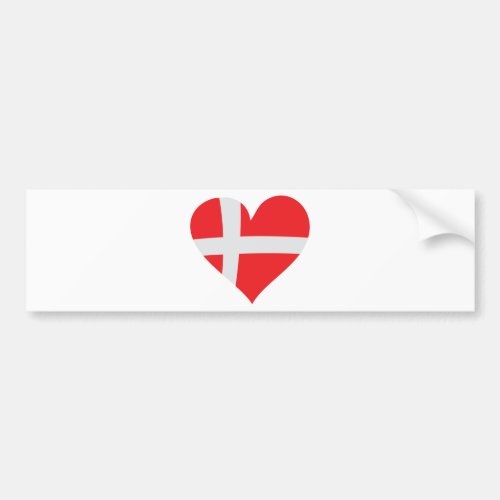 Denmark heart icon bumper sticker