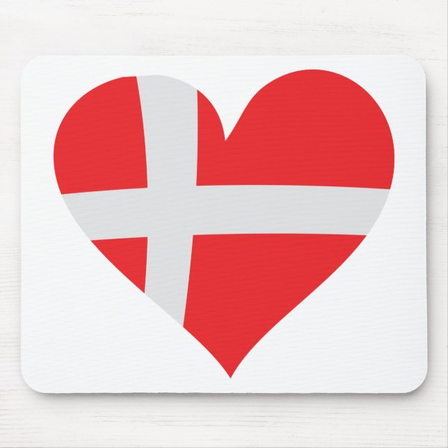 Denmark heart icon mouse pad (Front)