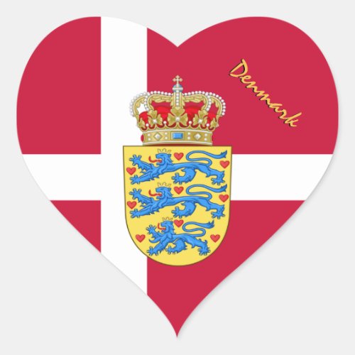 Denmark Heart Sticker Patriotic Danish Flag Heart Sticker