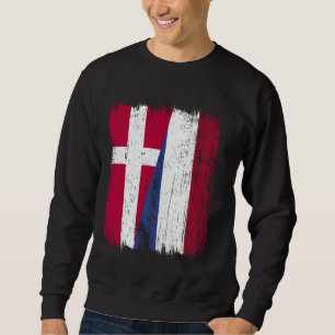 Denmark Holland Half Flag Danish Dutch Heritage Sweatshirt
