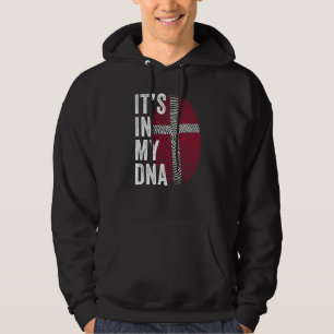 Denmark It's In My DNA Cute Danish Fingerprint Fla Hoodie