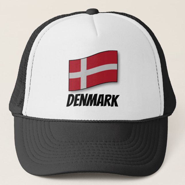 Denmark, labeled flag, trucker hat (Front)