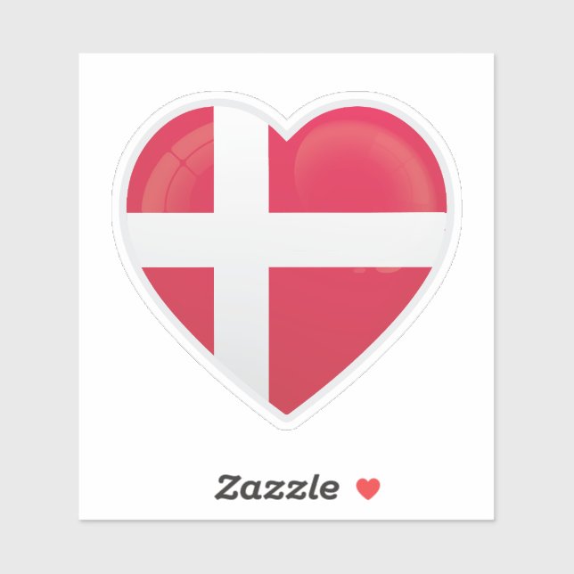 Denmark Love Flag Sticker (Sheet)