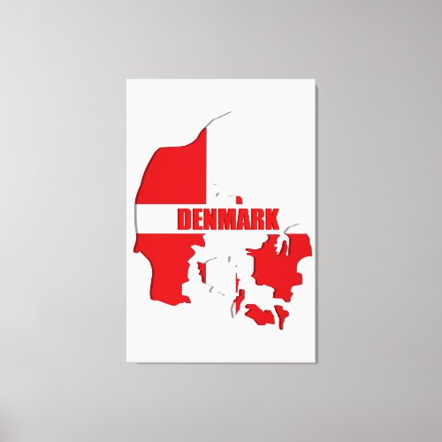 Denmark map canvas print