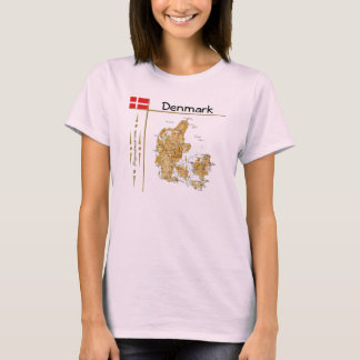Denmark Map + Flag + Title T-Shirt