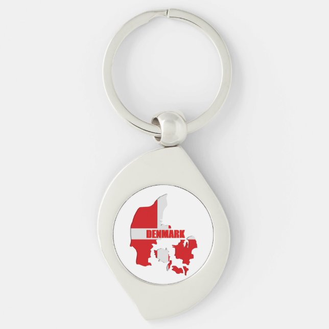 Denmark map keychain (Front)