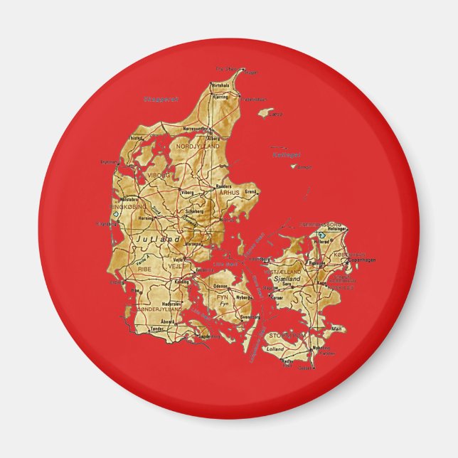 Denmark Map Magnet (Front)