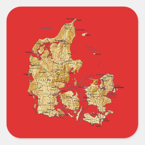 Denmark Map Sticker