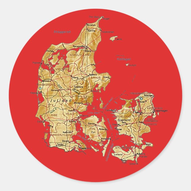 Denmark Map Sticker (Front)