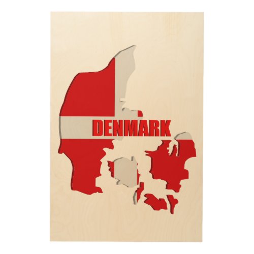 Denmark map wood wall decor