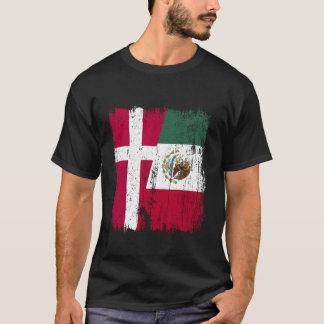 Denmark Mexico Half Flag Danish Mexican Heritage T-Shirt