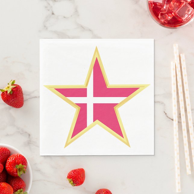 Denmark National Flag Star Shape Napkins (Creator Uploaded)