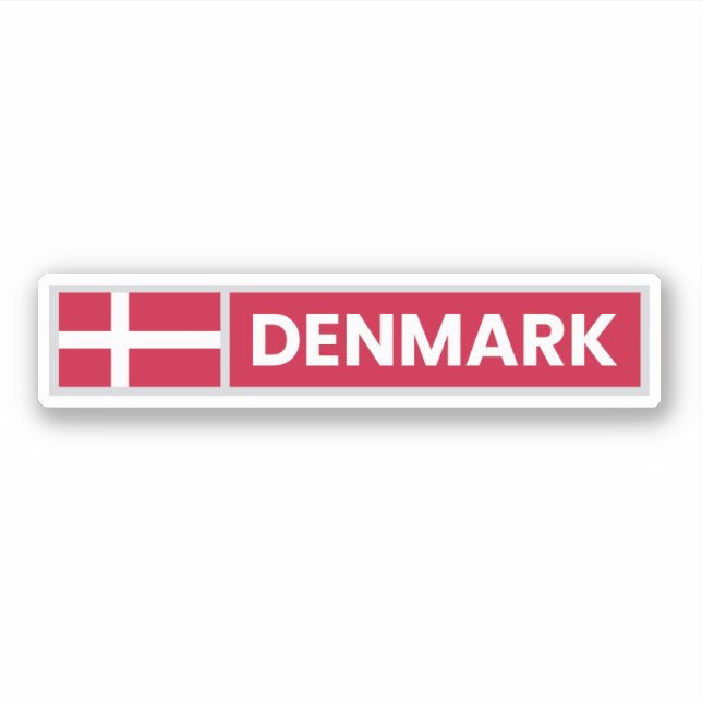 Denmark National Flag Sticker (Front)