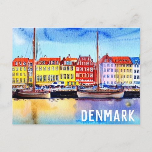 Denmark Nyhavn street Postcard 2