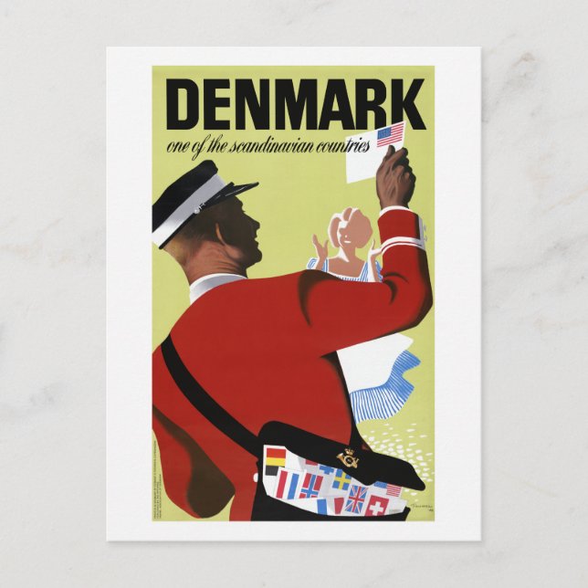 Denmark One of the Scandinavian Countries Vintage  Postcard (Front)