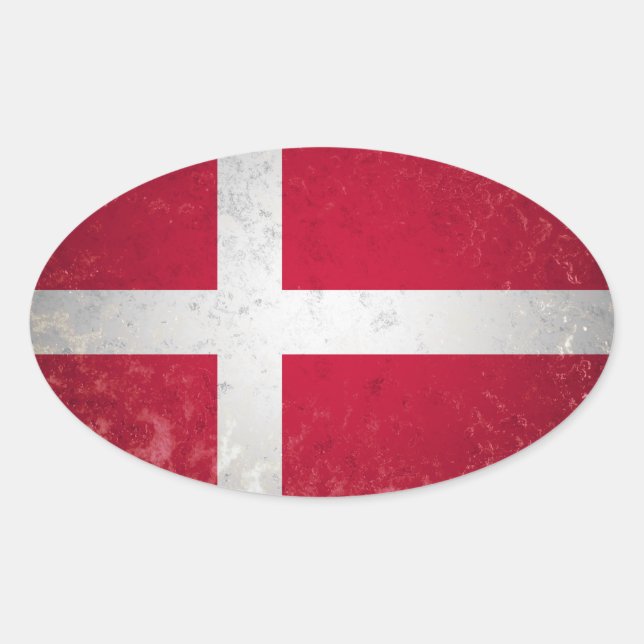 Denmark Oval Sticker (Front)