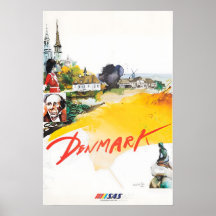 Denmark Painting SAS Travel Poster Danish Art Prin
