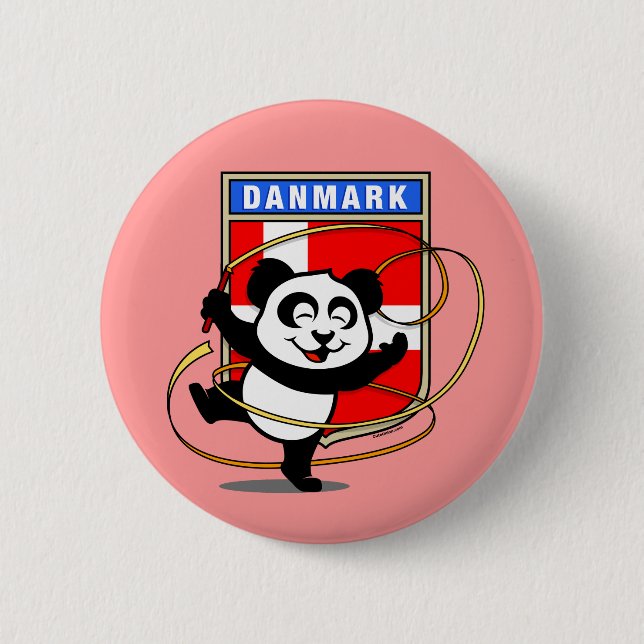 Denmark Rhythmic Gymnastics Panda Button (Front)