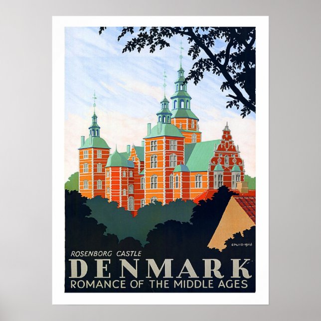 Denmark, Rosenborg castle, medieval romance Poster (Front)