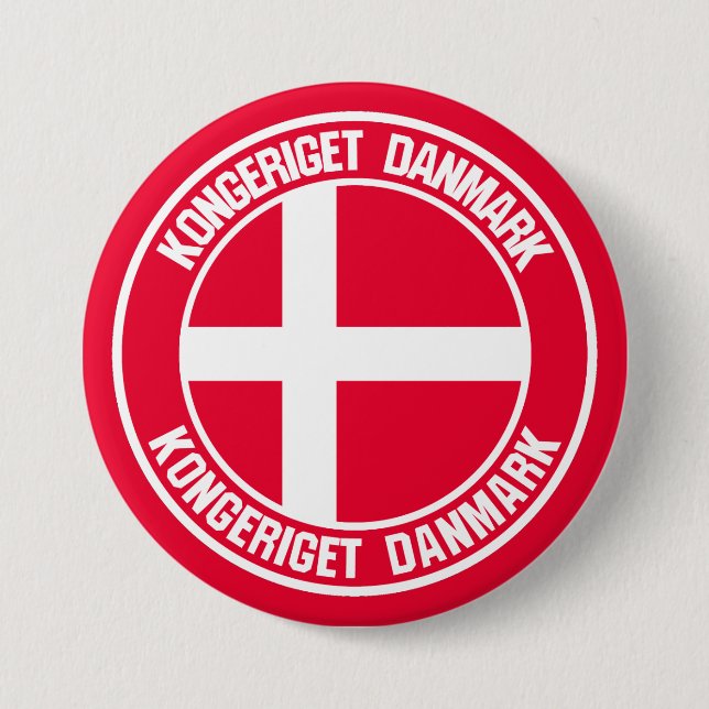 Denmark Round Emblem Button (Front)