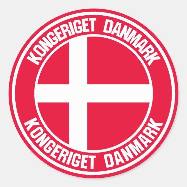 Denmark Round Emblem Classic Round Sticker (Front)