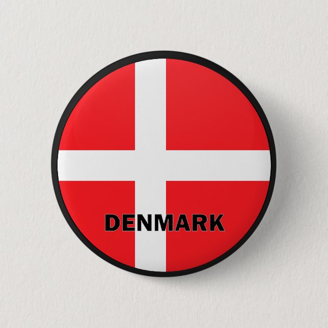 Denmark Roundel quality Flag Pinback Button (Front)