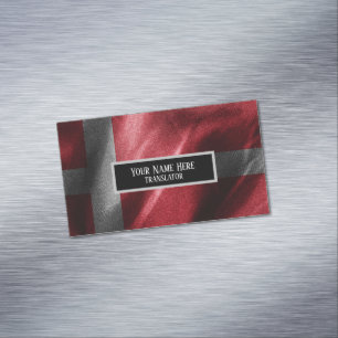 Denmark silk flag business card magnet