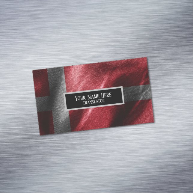 Denmark silk flag business card magnet (In Situ)