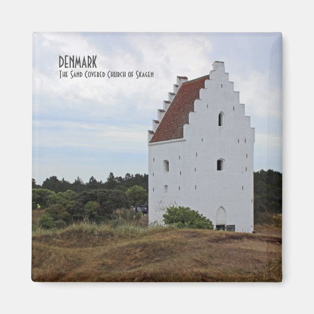 Denmark, Skagen Sand Covered Church Magnet! Magnet (Front)