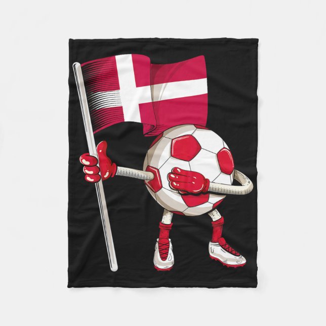 Denmark Soccer Jersey Danish Flag Footll Dab Funny Fleece Blanket (Front)