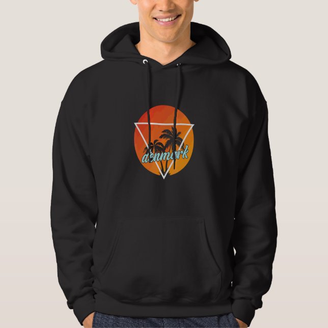 Denmark Sun Shaped Triangle With Palmes Hoodie (Front)