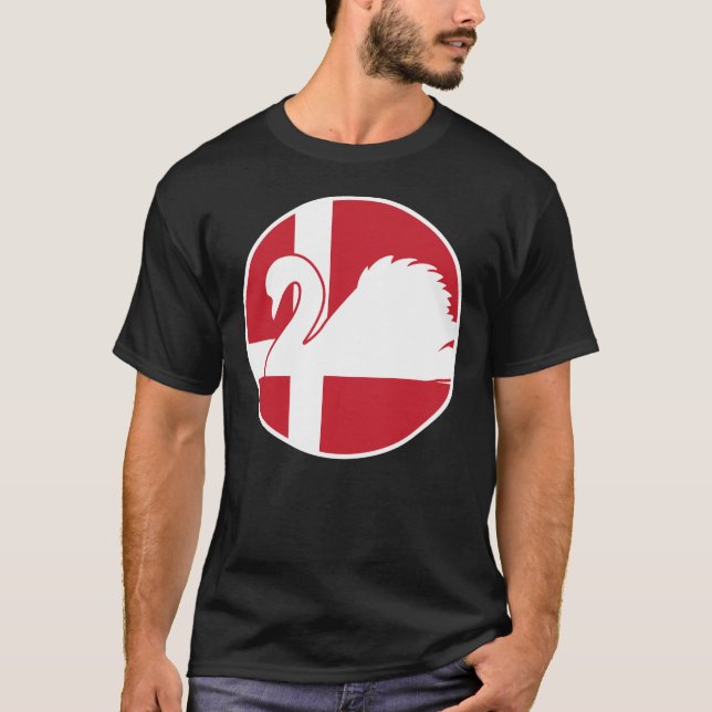 Denmark Swan Danish National Animal Flag T-Shirt (Front)